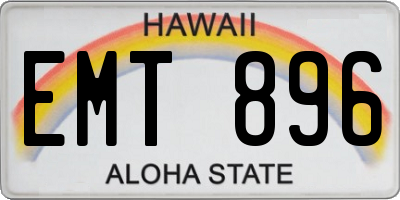 HI license plate EMT896