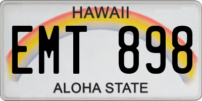 HI license plate EMT898