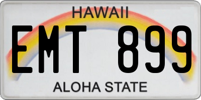 HI license plate EMT899