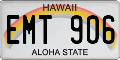 HI license plate EMT906