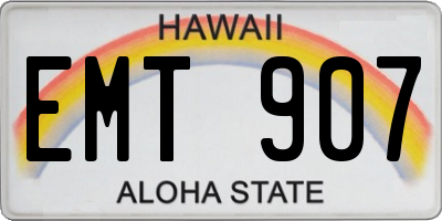 HI license plate EMT907