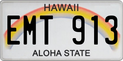 HI license plate EMT913