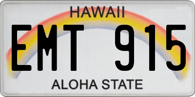 HI license plate EMT915