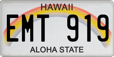 HI license plate EMT919