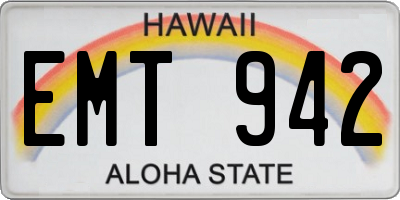 HI license plate EMT942