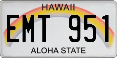 HI license plate EMT951