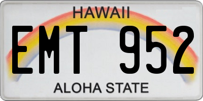 HI license plate EMT952