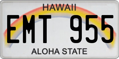 HI license plate EMT955