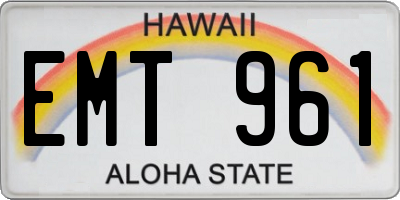 HI license plate EMT961