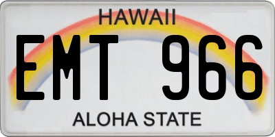 HI license plate EMT966