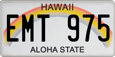 HI license plate EMT975