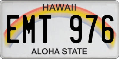 HI license plate EMT976