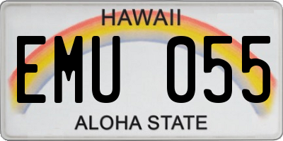 HI license plate EMU055