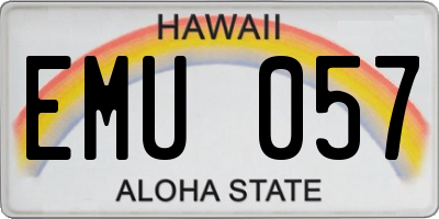 HI license plate EMU057