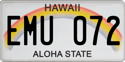 HI license plate EMU072