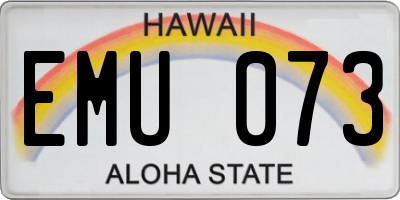HI license plate EMU073