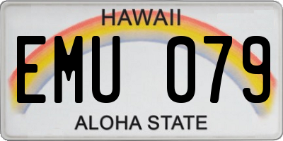 HI license plate EMU079