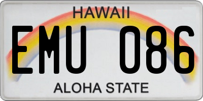 HI license plate EMU086