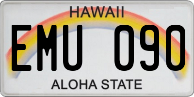 HI license plate EMU090