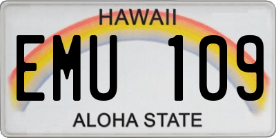 HI license plate EMU109