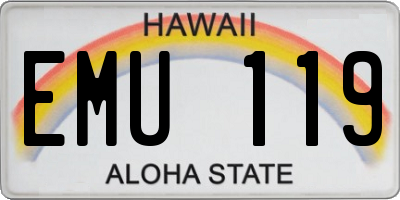 HI license plate EMU119