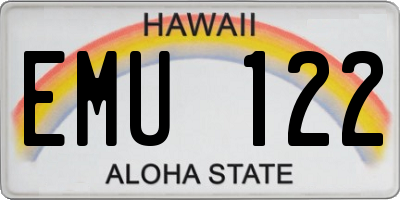 HI license plate EMU122