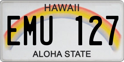 HI license plate EMU127