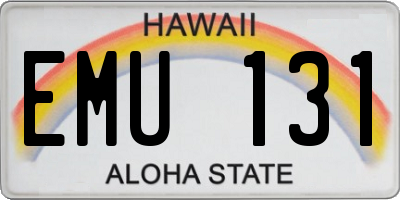 HI license plate EMU131