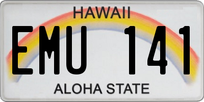 HI license plate EMU141