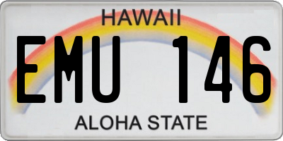HI license plate EMU146