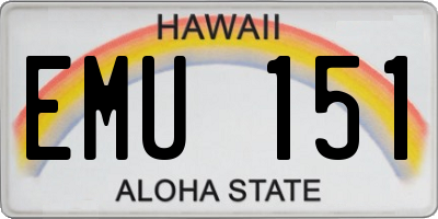 HI license plate EMU151