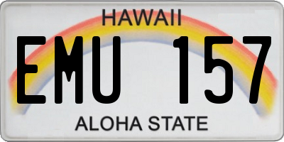 HI license plate EMU157