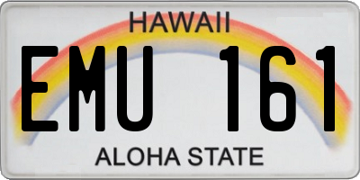 HI license plate EMU161