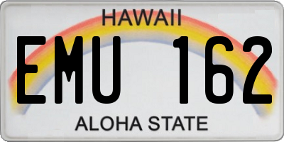 HI license plate EMU162