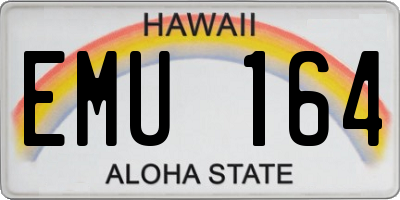 HI license plate EMU164