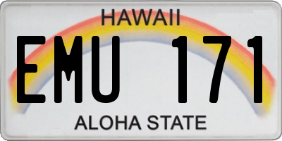 HI license plate EMU171