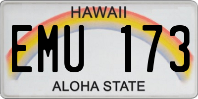 HI license plate EMU173