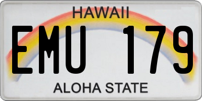 HI license plate EMU179