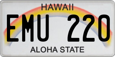 HI license plate EMU220