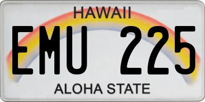 HI license plate EMU225