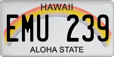 HI license plate EMU239