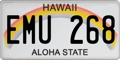 HI license plate EMU268