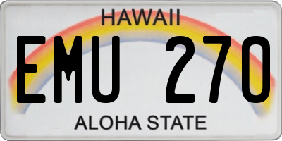 HI license plate EMU270
