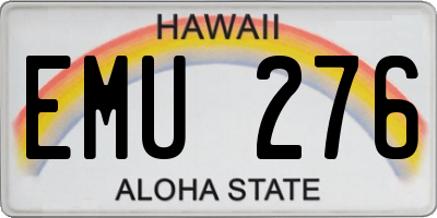 HI license plate EMU276