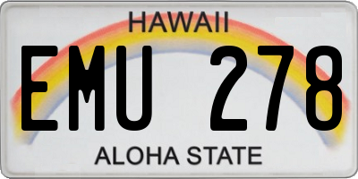 HI license plate EMU278