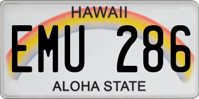 HI license plate EMU286