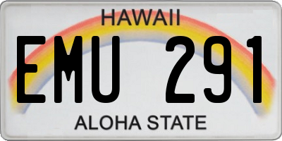 HI license plate EMU291