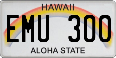 HI license plate EMU300