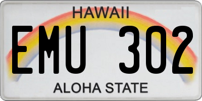 HI license plate EMU302