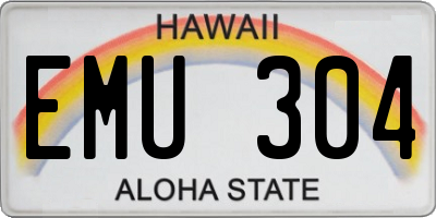 HI license plate EMU304
